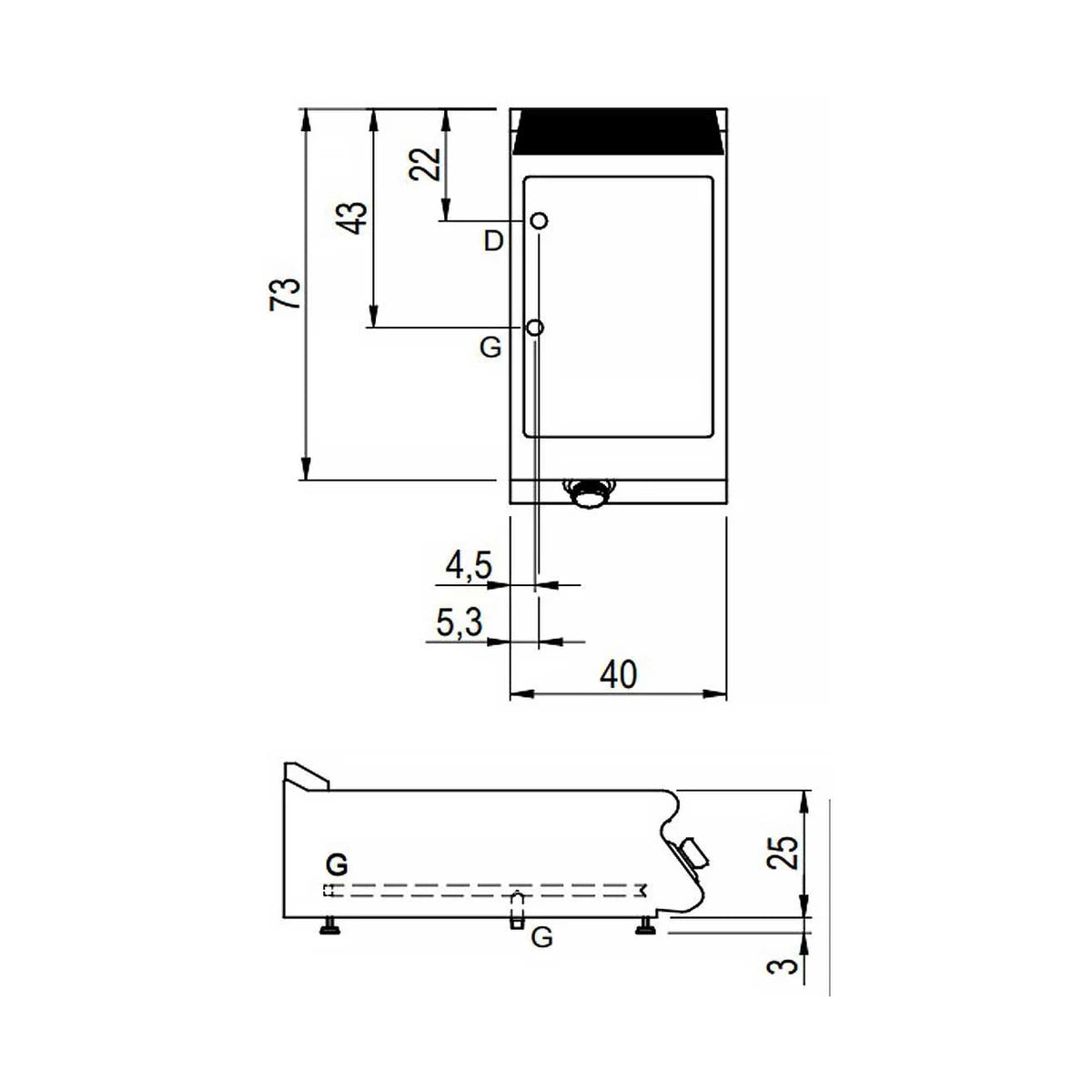 Savemah Serie 900 Baño María SV 94 BME-T - plano de dimensiones