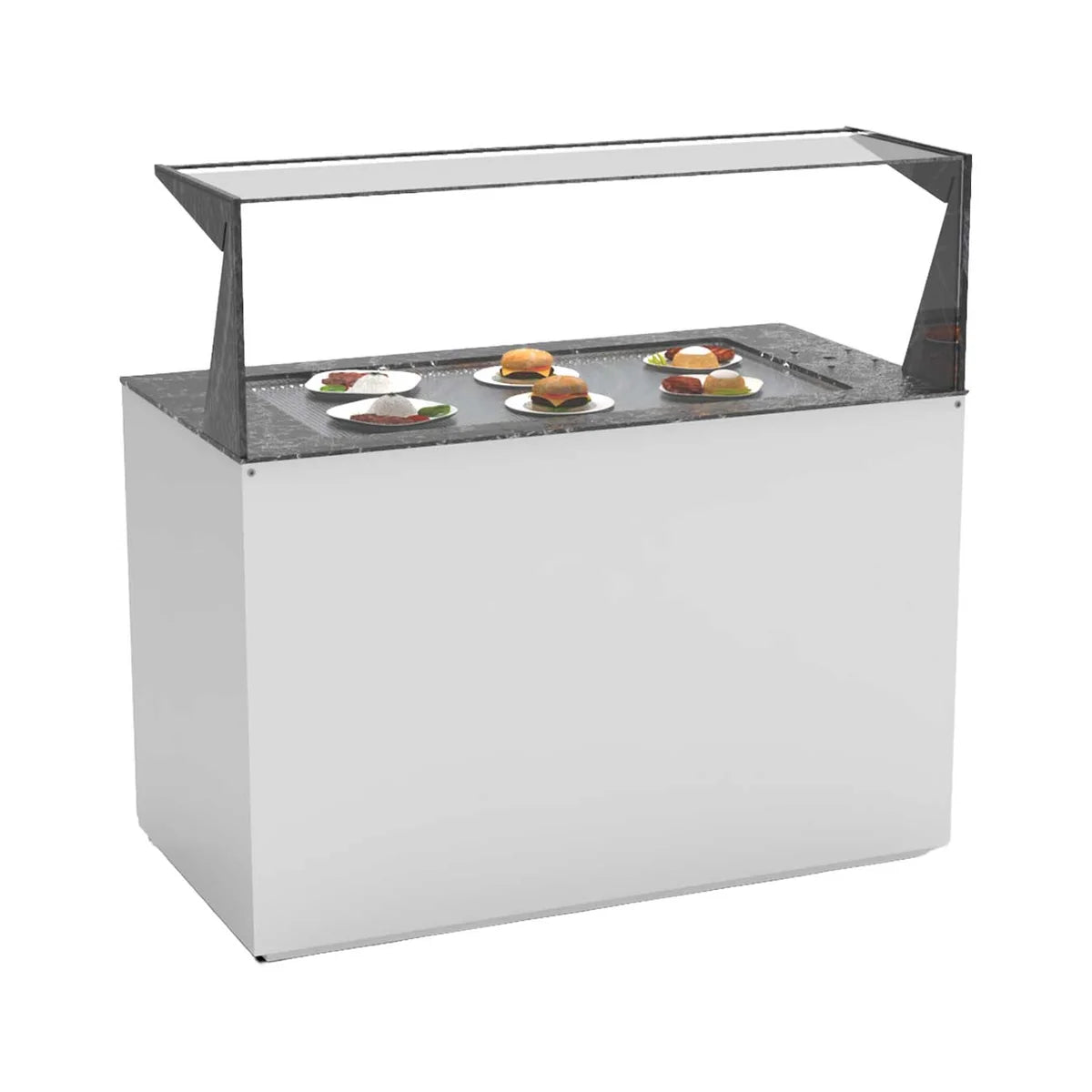 Sayl Módulo Self-Service Placa Caliente Sahara BUSE-T - vista del expositor para buffet