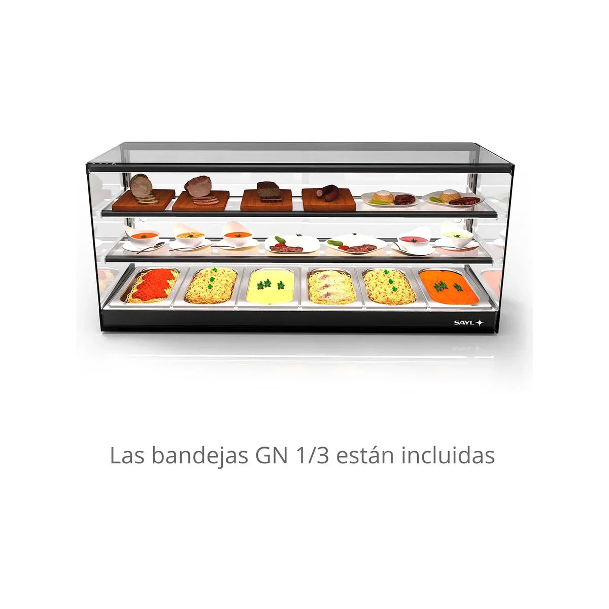 Sayl LOGIC TRIPLE CLO2-B – Vitrina caliente baño maría. Otra vista o configuración de la gama.