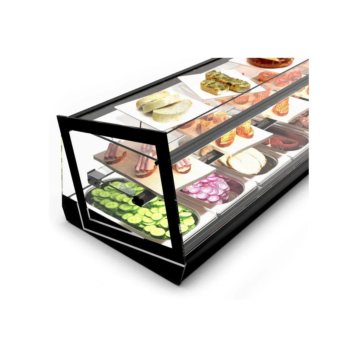 Sayl KUBE VCKB – Vitrina de tapas refrigerada compacta — Cuba plana. Fotografía representativa de la familia; el equipamiento de la cuba depende de la versión seleccionada.