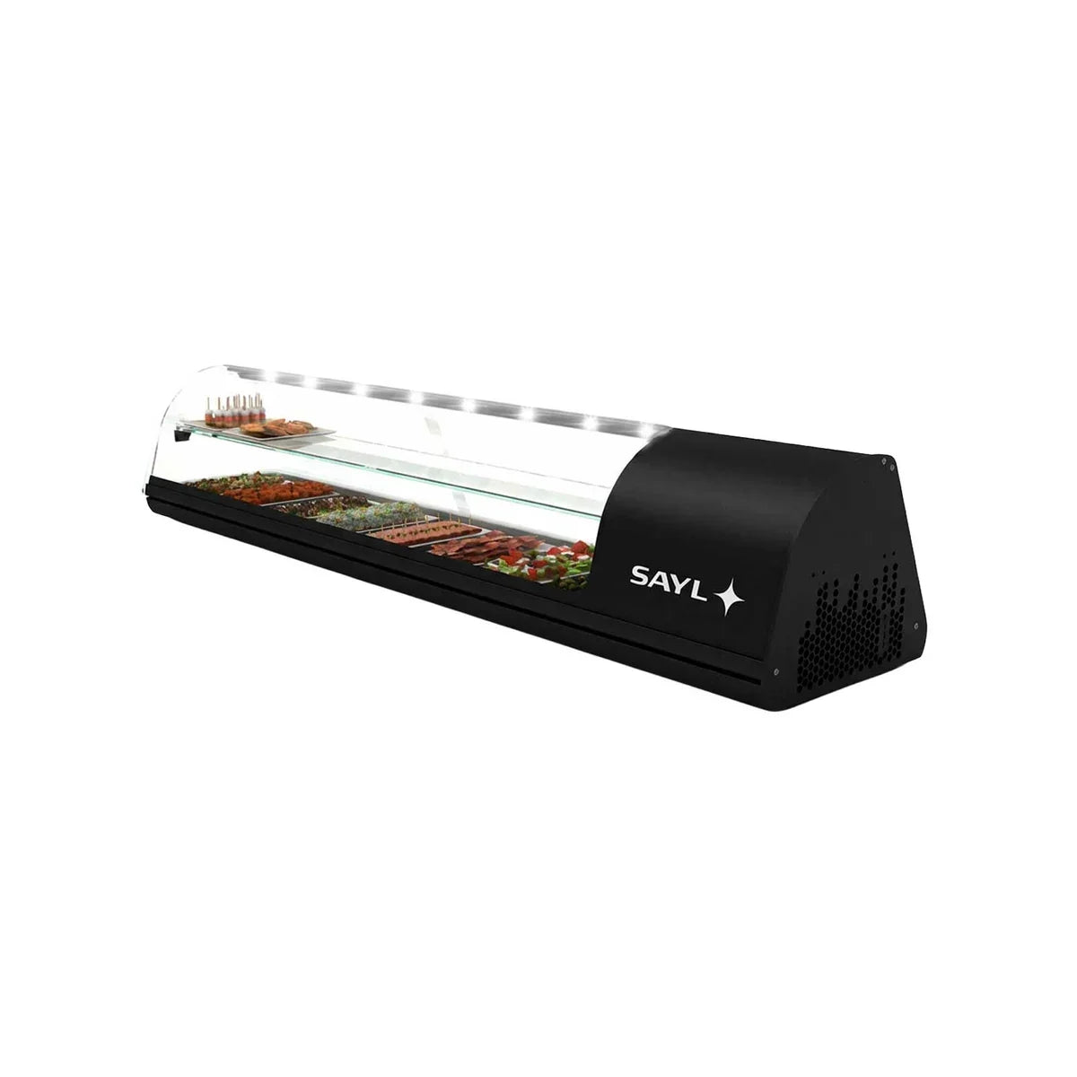 Sayl CLASSIC 2P V – Vitrina de tapas refrigerada — Cuba plana. Vista representativa de la gama.
