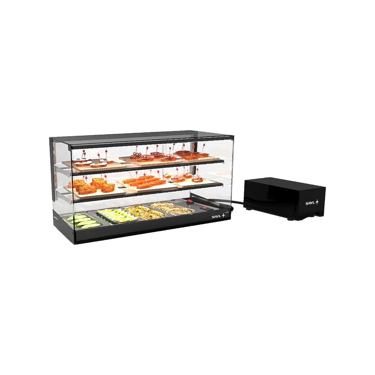 Sayl LOGIC TRIPLE VTLG2-GR – Vitrina de tapas grupo remoto — Bandejas GN. Vista representativa de la gama.