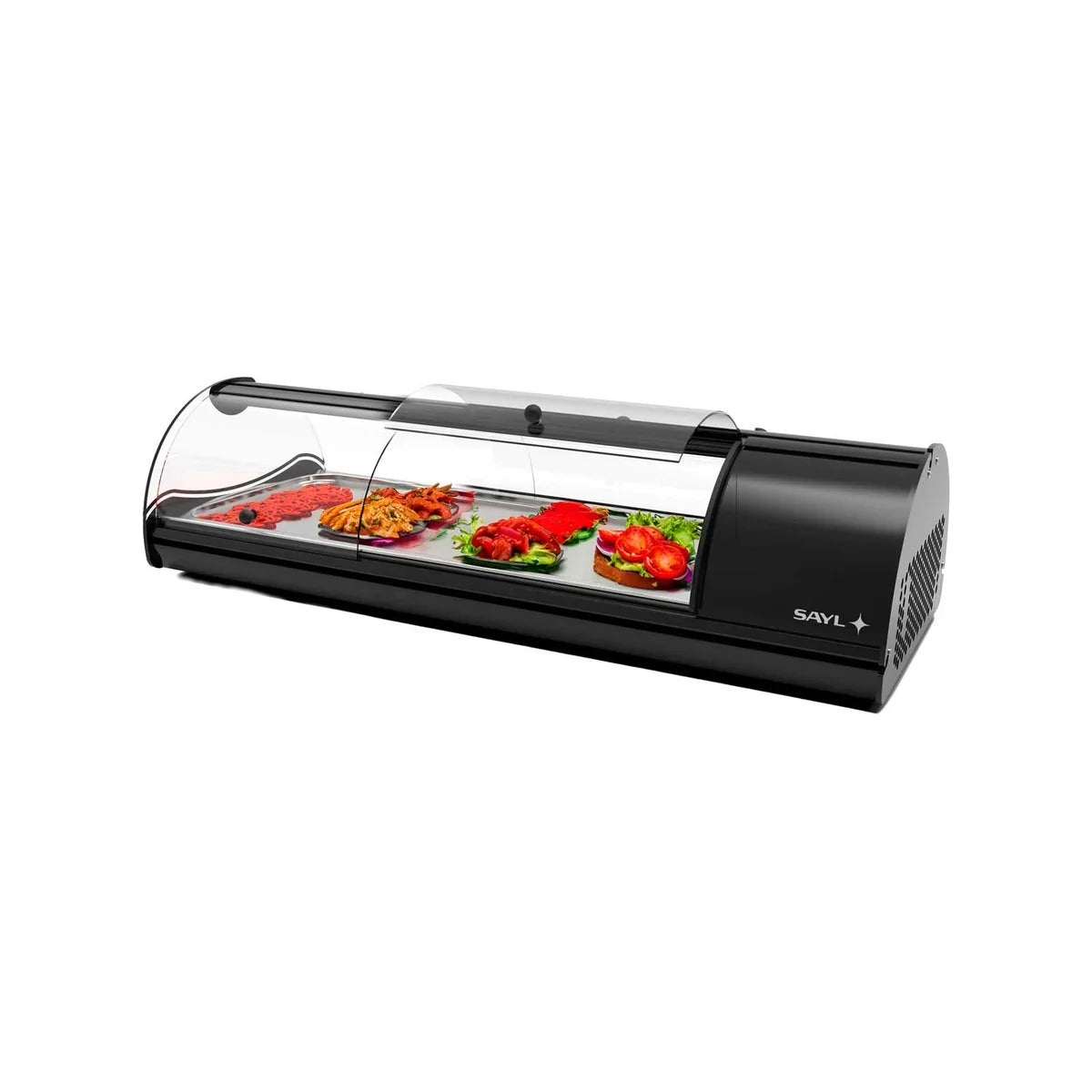 Sayl SELF-SERVICE S – Vitrina de tapas refrigerada autoservicio — Bandejas GN. Versión de cuba plana.