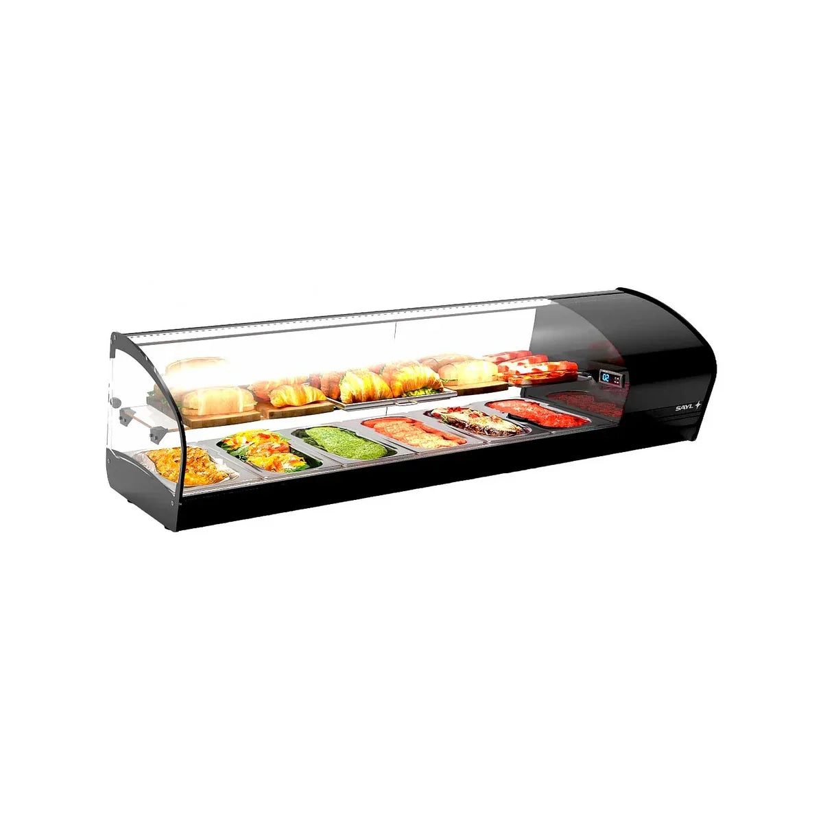 Sayl SHARK 2P SK – Vitrina de tapas refrigerada compacta — Bandejas GN. Vista representativa de la gama.