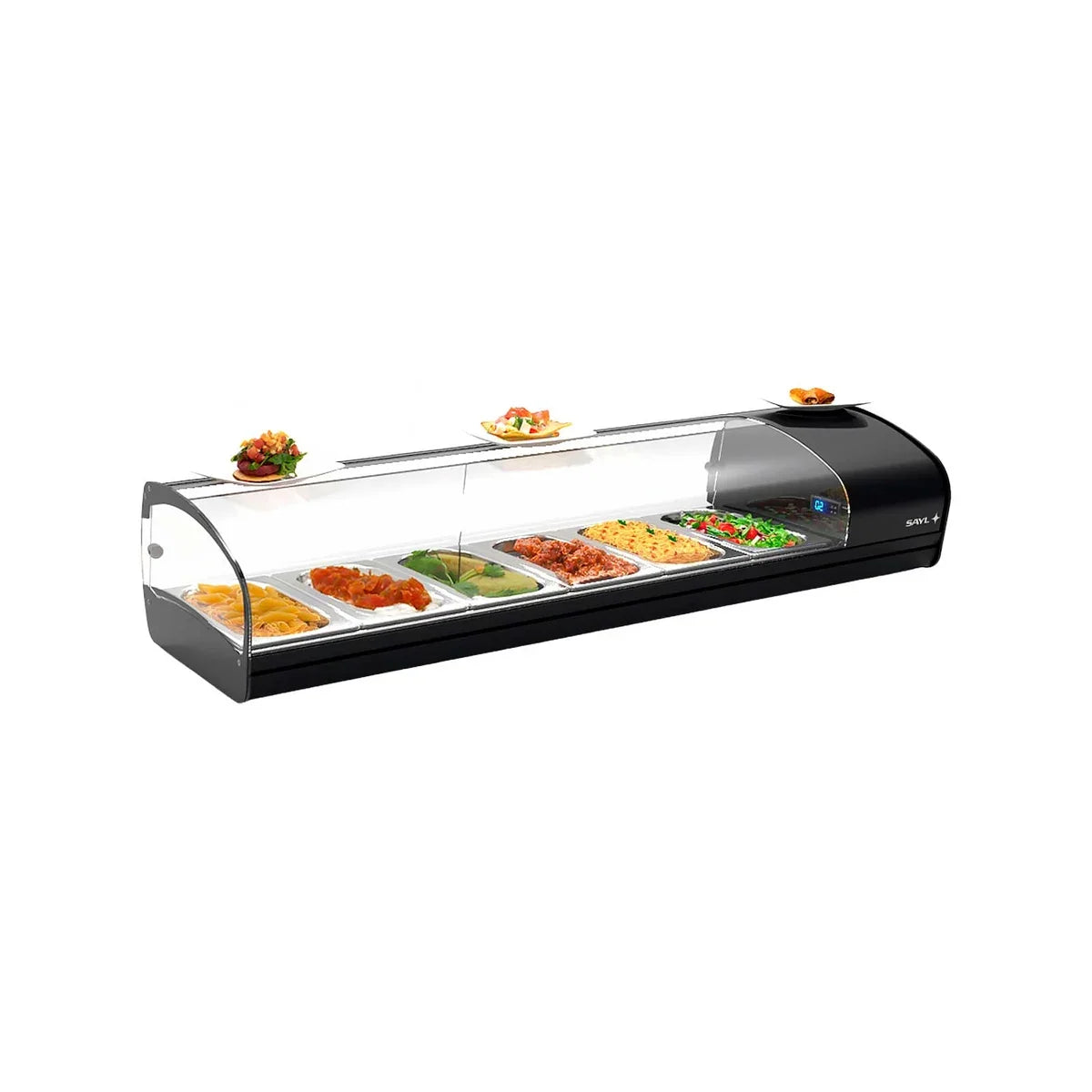 Sayl SHARK 1P SK – Vitrina de tapas refrigerada compacta — Bandejas GN. Vista representativa de la gama.