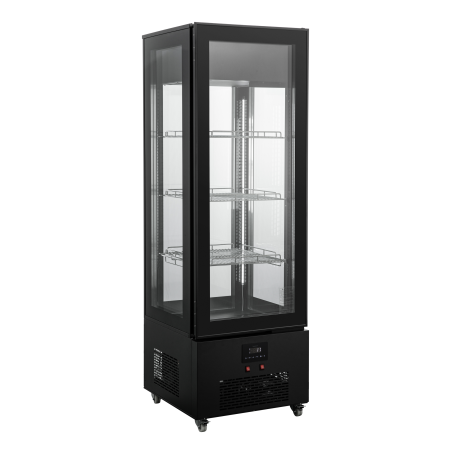 vitrina de congelación con 4 caras de cristal, iluminación LED y 4 estantes