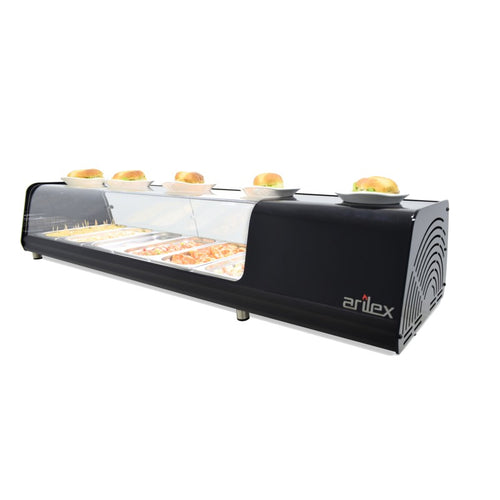 Arilex vitrina refrigerada de tapas VTL Vision con placa lisa vista trasera
