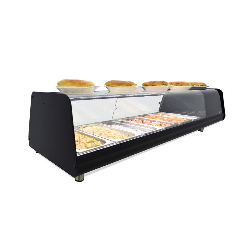 Arilex vitrina refrigerada de tapas VTL Vision con placa lisa vista lateral