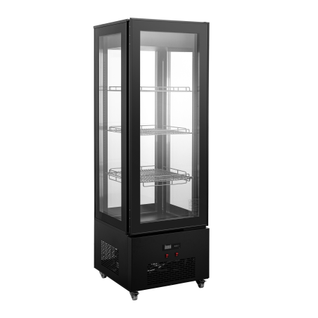 vitrina con cuatro caras de cristal, iluminación LED y 440 litros de capacidad
